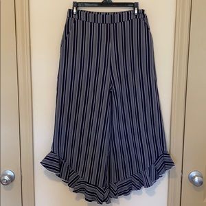 NWOT English Factory Striped Wide Cropped Pants